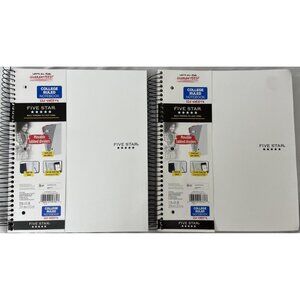 Five Star Spiral Notebook 1 Subject College Ruled 220 Sheets Pack of 2 White